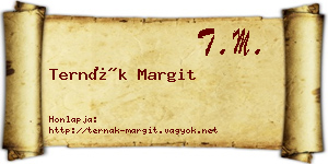 Ternák Margit névjegykártya